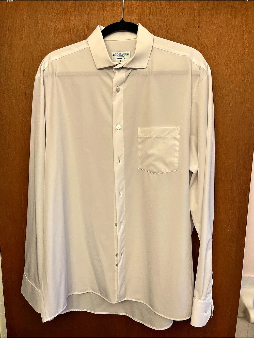 &Collar Performance Dress Shirt & White Size Large